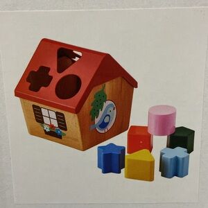 New IKEA Color Shape Sorting House Toy Kid’s Baby Toy sorter wooden puzzle